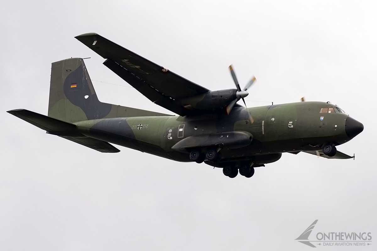 Un C-160 Transall alemán aterrizando en Albacete