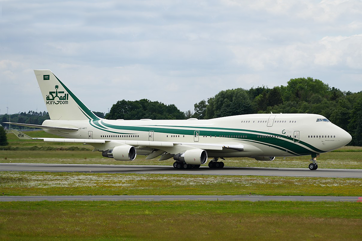 El Boeing B747-400 propiedad de Kingdom Holding Company en el que ha viajado Neymar.