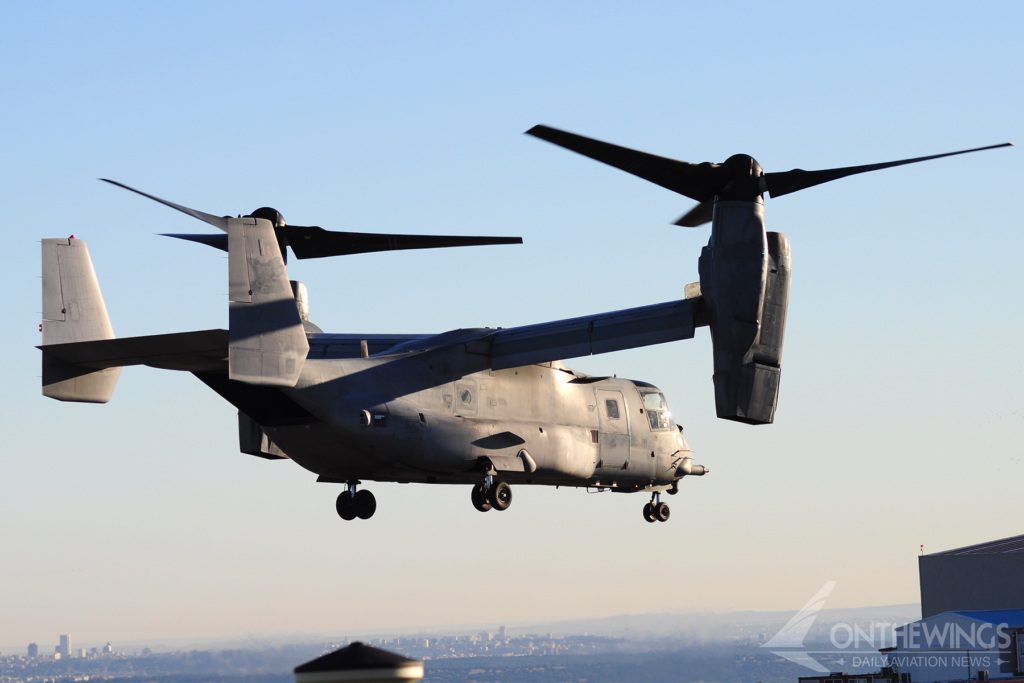 V-22 Osprey similar al accidentado despegando desde Colmenar Viejo.