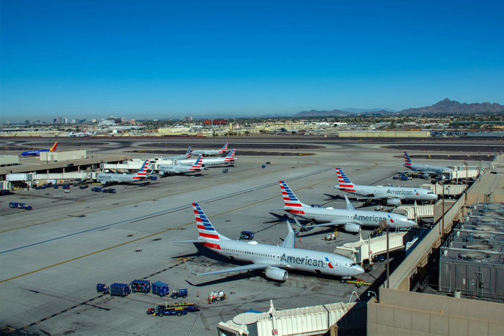 Varios aviones de American Airlines