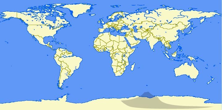 El A350 puede volar a cualquier región del mundo, a excepción de una pequeña zona en el Polo Sur. Foto: Great Circle Mapper