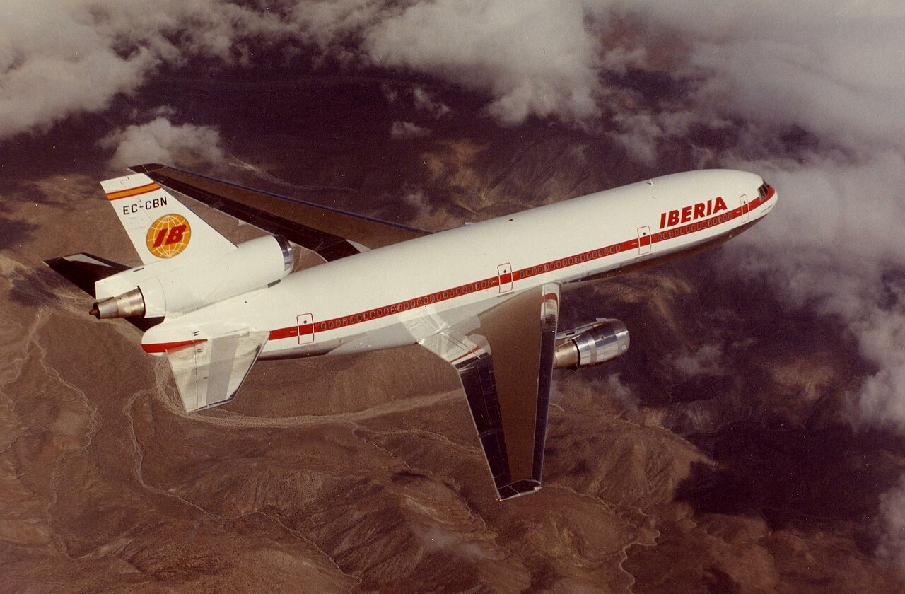 Iberia realizó una sesión fotográfica con su primer DC-10 tras recibirlo. Foto: Iberia