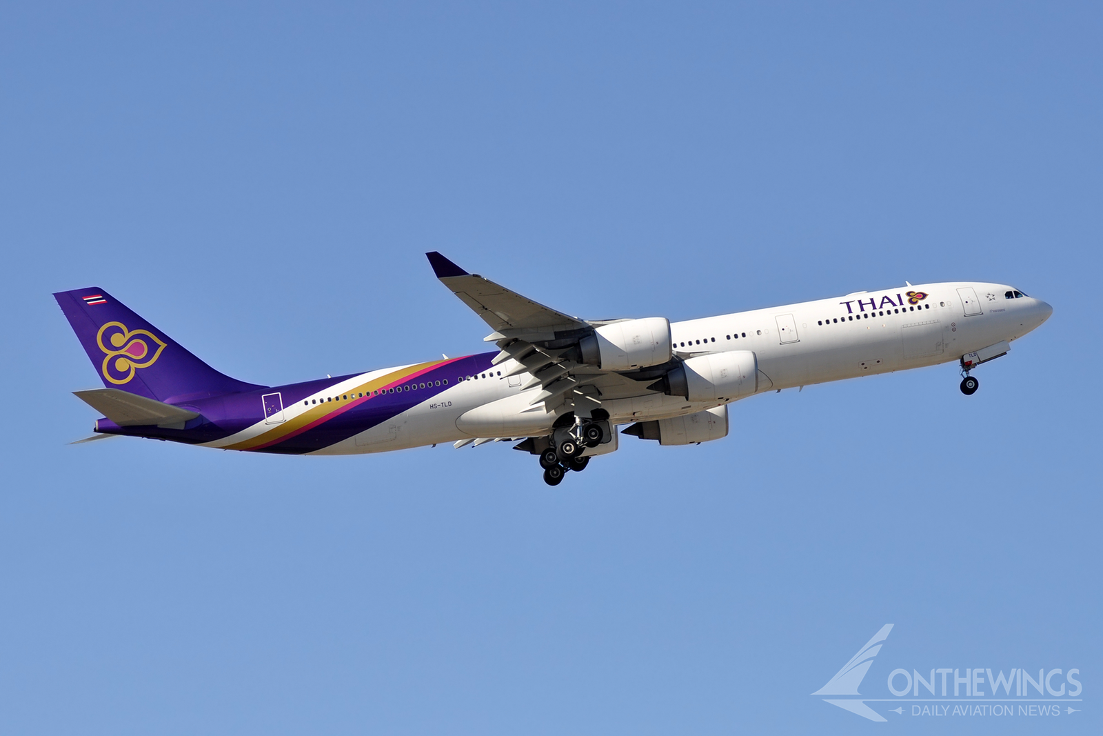 Thai Airways operó solo 4 unidades del A340-500, una versión de largo alcance del A340 con una configuración de solo 215 plazas.