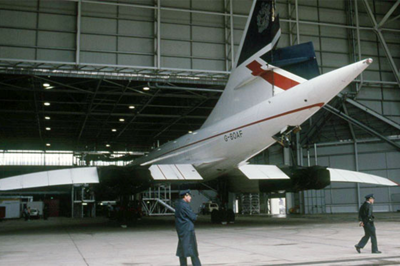 El Concorde afectado fue reparado en uno de los hangares de Qantas del aeropuerto Kingsford Smith de Sídney. Foto: Ken Watson via Airways Museum
