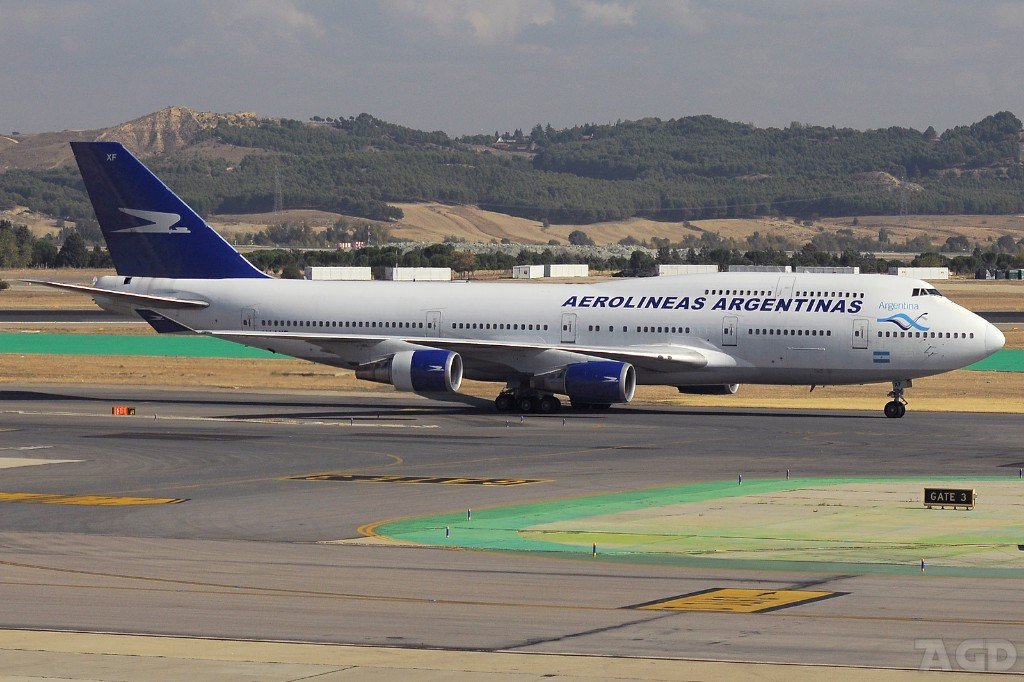 El LV-AXF fue el 747-400 que más tiempo estuvo volando para Aerolíneas Argentinas. Foto: Alberto González Díaz.
