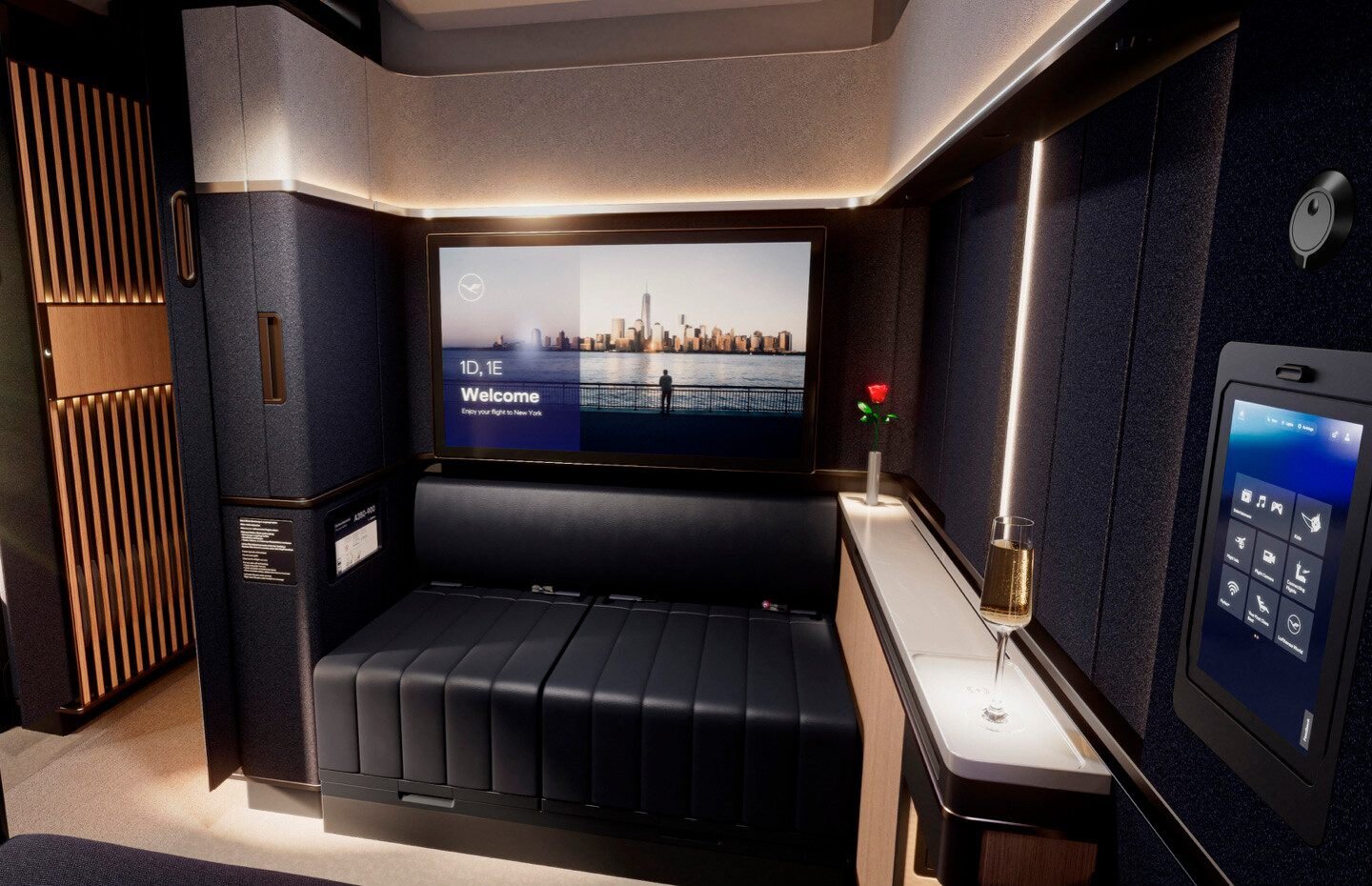 Esta será la nueva cabina de First Class de Lufthansa en los aviones equipados con Allegris.