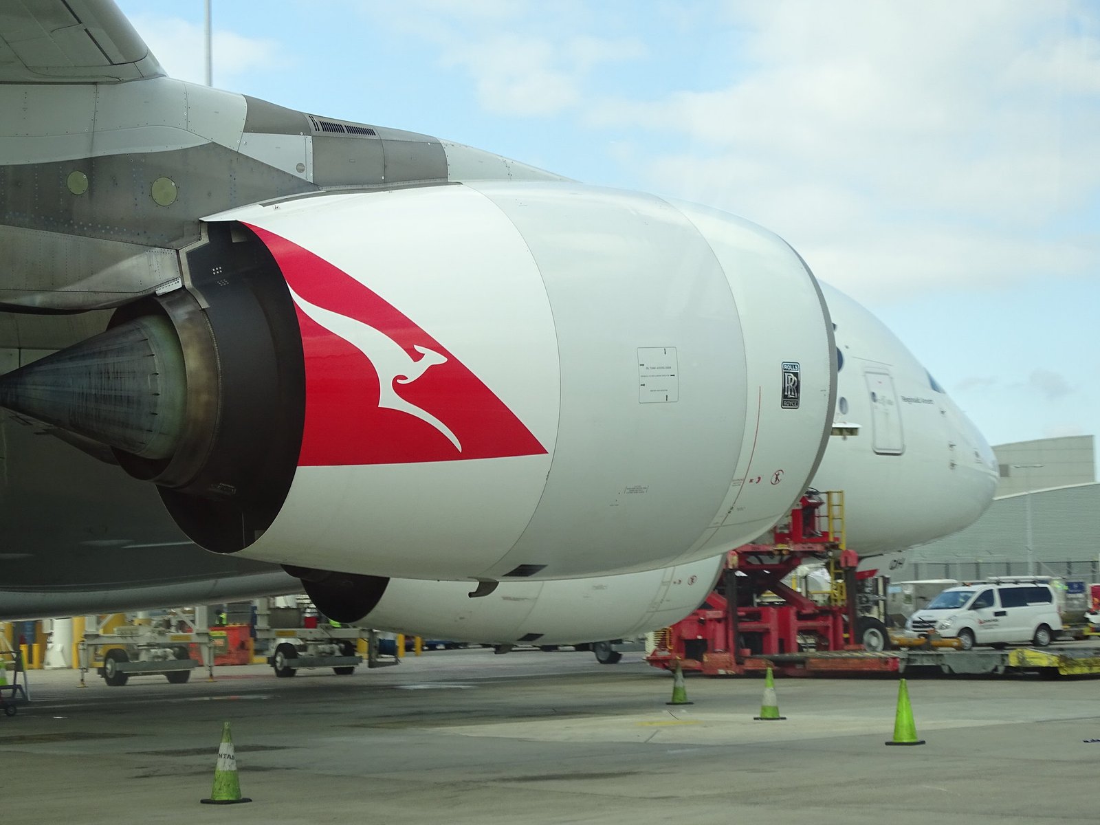 Motor Rolls Royce en un A380 de Qantas. Foto: Ev Brown