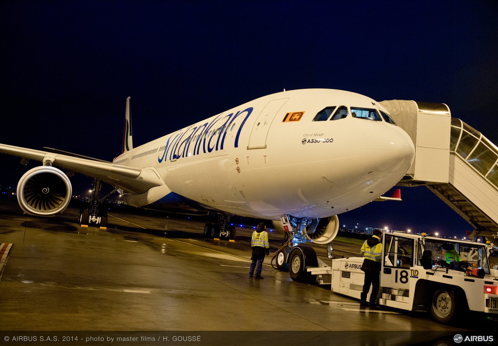 A330-300 de SriLankan comenzando su vuelo de entrega en Toulouse. Foto: Airbus