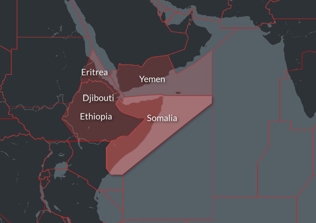 El FIR de Mogadiscio ocupa todo el espacio aéreo de Somalia y parte del Mar Arábigo. Foto: OPS Group.