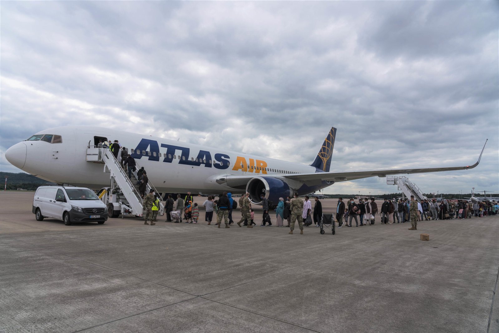 Atlas Air es otro de los miembros del CRAF que ha contribuido al traslado de los evacuados de Afganistán. Foto: Donald Darnec - USAF