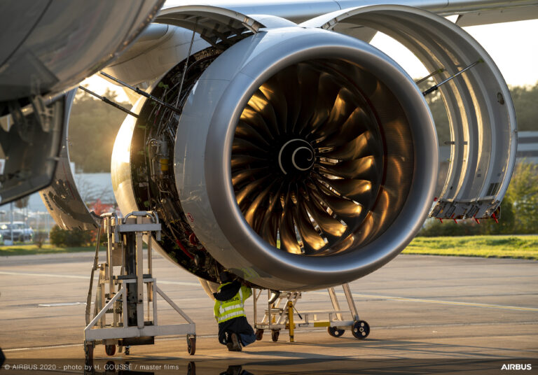 Motor de un A350-900 de China Southern. Foto: Airbus