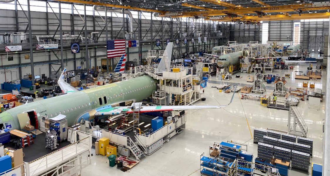 Interior de la factoría de Airbus en Mobile, Alabama. Foto: alabama Department of Commerce