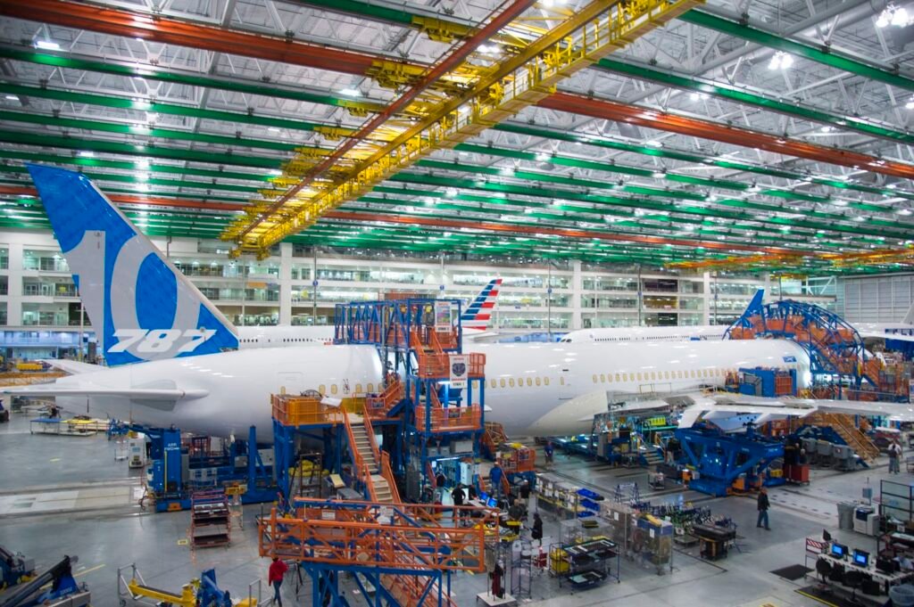 Cadena de producción de Boeing en Charleston, Carolina del Sur.