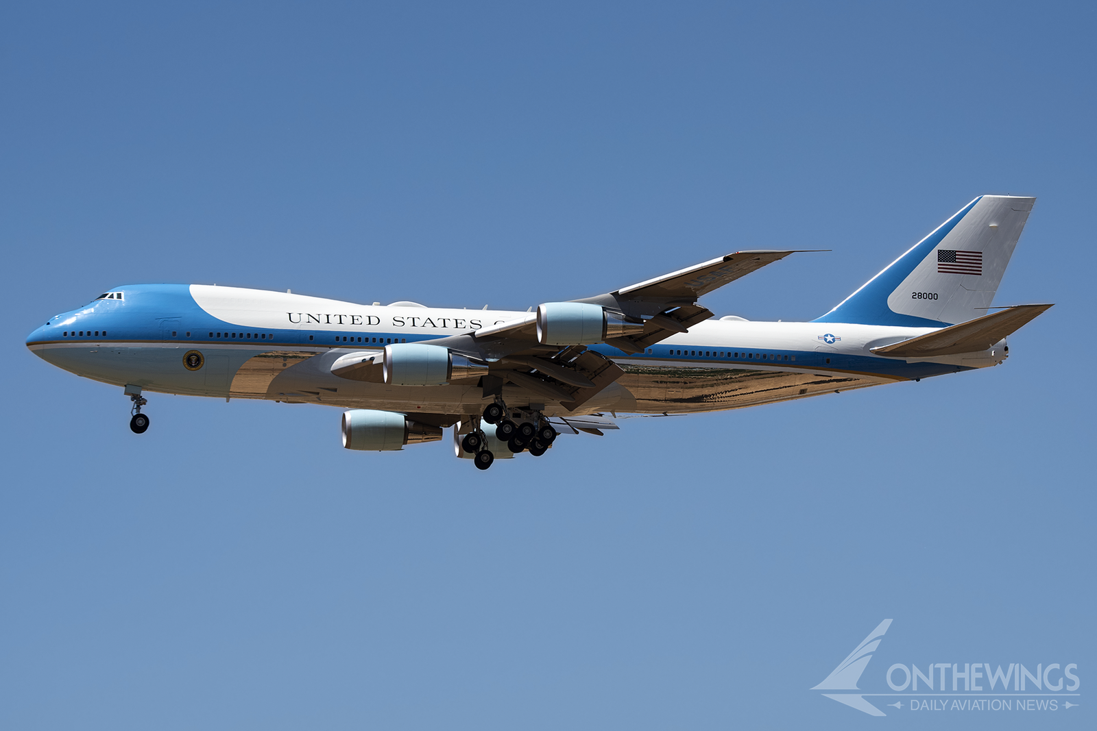Uno de los Boeing 747-200 (denominación militar VC-25A) comúnmente conocido como Air Force One.