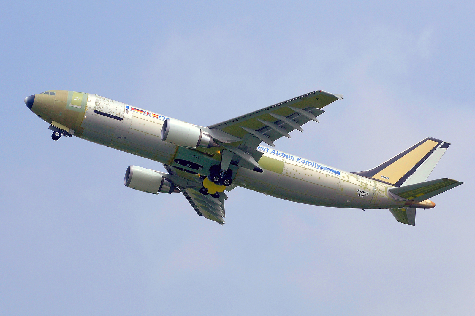 El último A300 fabricado durante su primer vuelo de prueba. Foto: Airbus