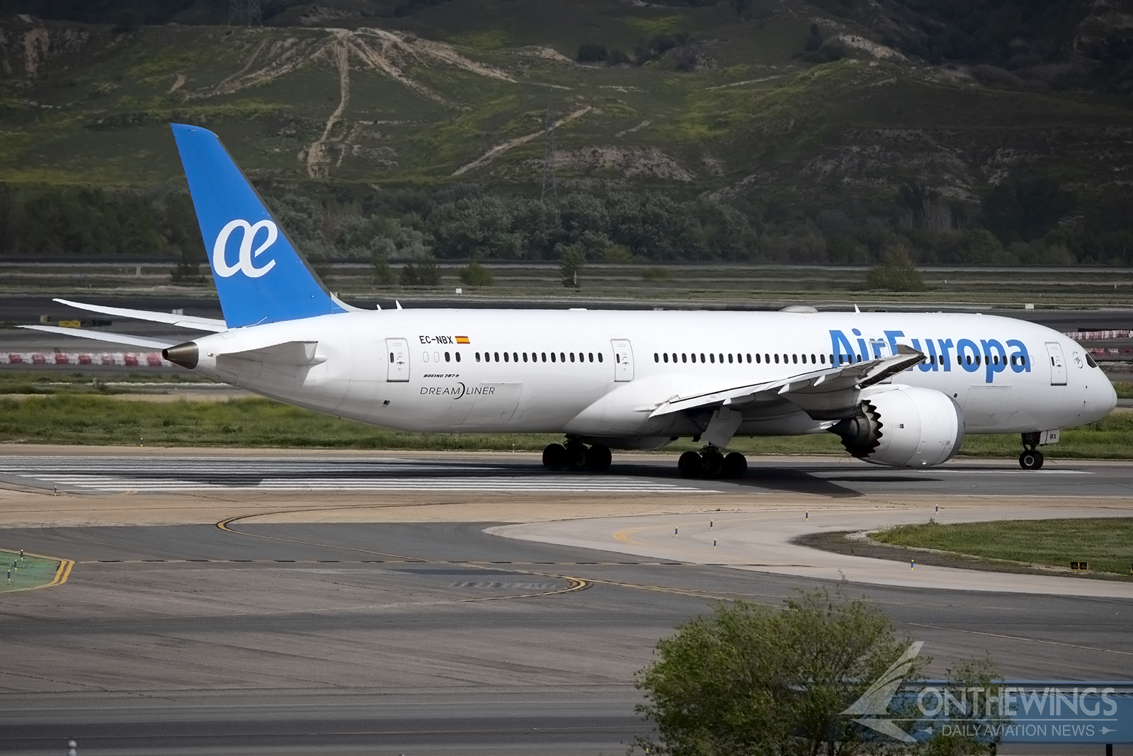 El Boeing 787-9 de Air Europa dañado en una fotografía de la salida desde Madrid del 7 de abril.