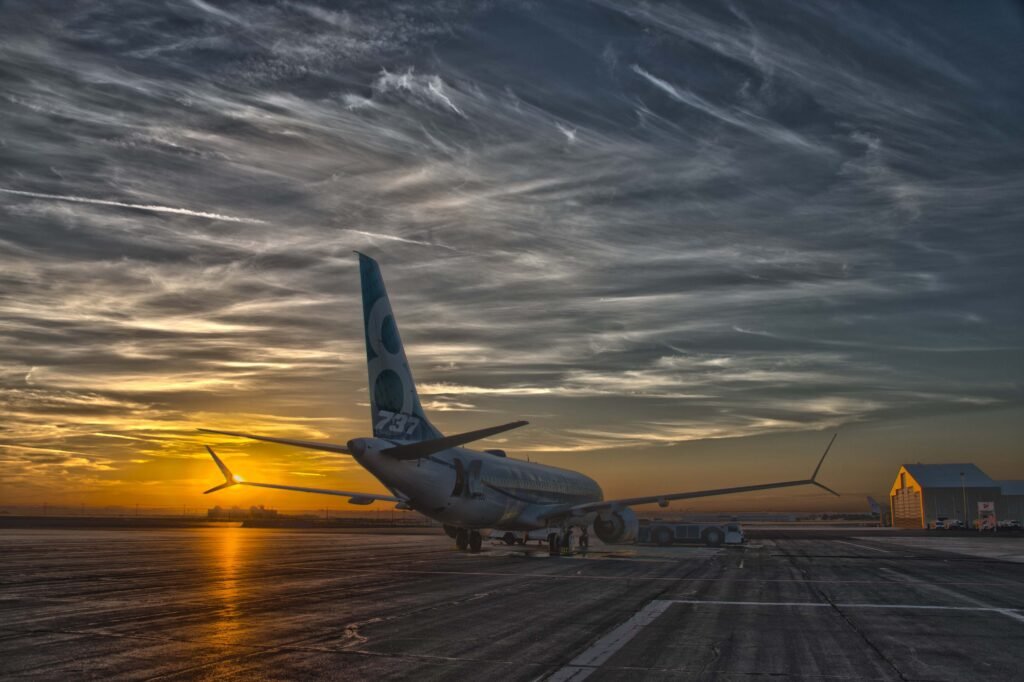 Uno de los 737 MAX 8 de pruebas en el aeropuerto de Moses Lake. Foto: Boeing